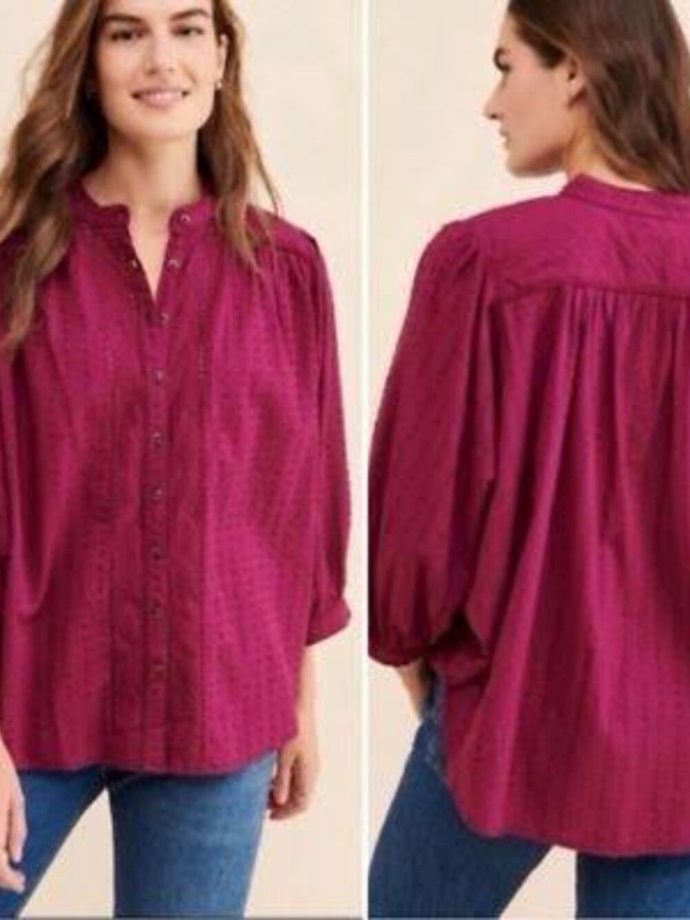 Anthropologie Pilcro "Tavi" Boho Embroidered Button-Down Top — Size XS